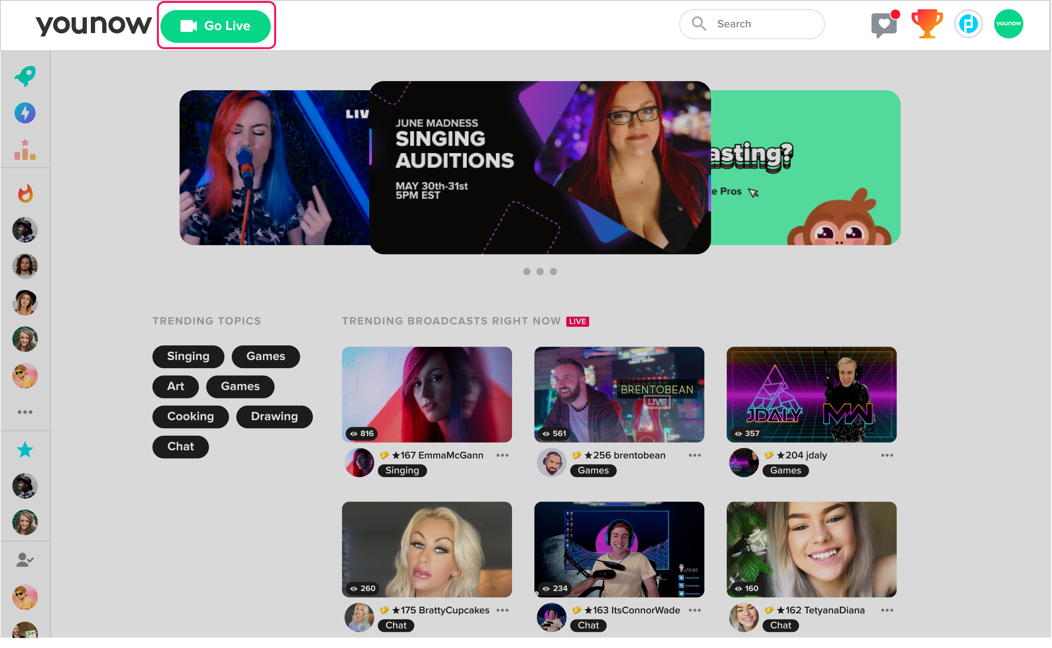 Going Live – YouNow Support